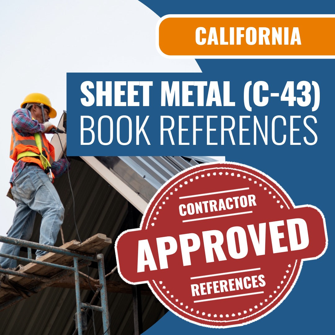 California Sheet Metal (C-43) Contractor Licensing Exam Prep Book Reference Package