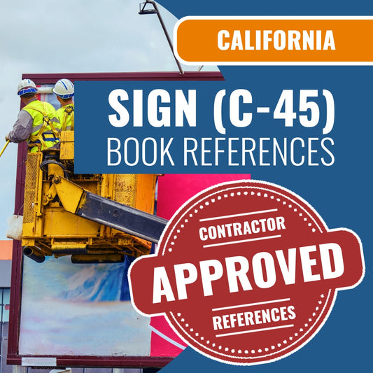 California Sign (C-45) Contractor Licensing Exam Prep Book Reference Package