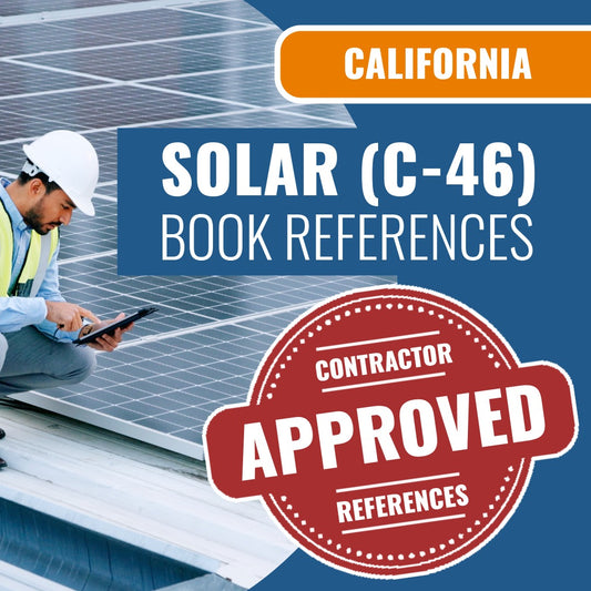 California Solar (C-46) Contractor Licensing Exam Prep Book Reference Package