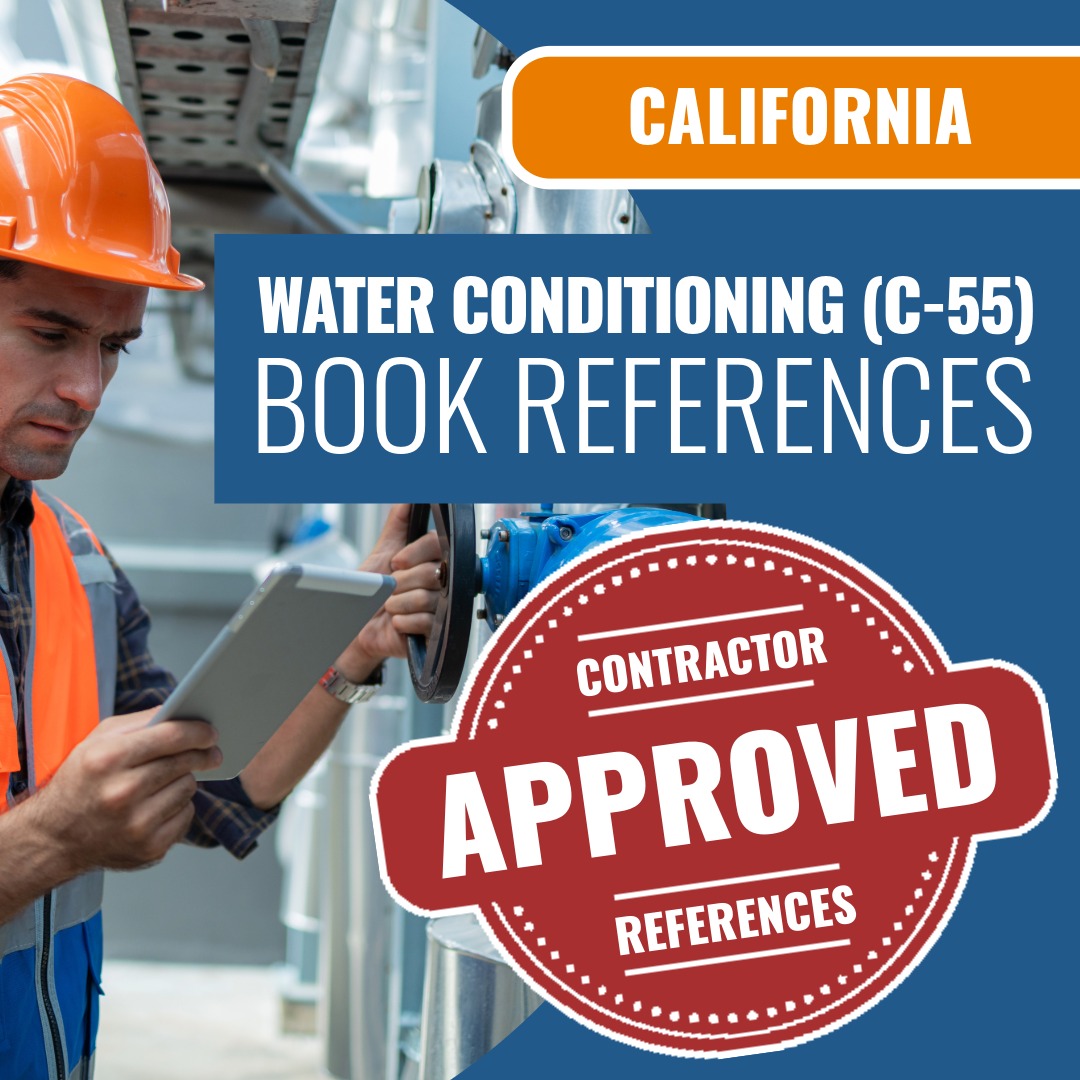 California Water Conditioning (C-55) Contractor Licensing Exam Prep Book Reference Package
