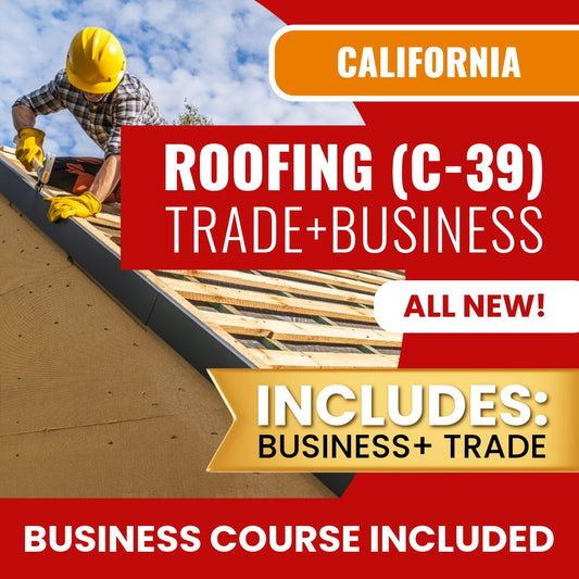 California Roofing (C-39) Contractor Licensing Exam Prep Business & Trade Online Courses