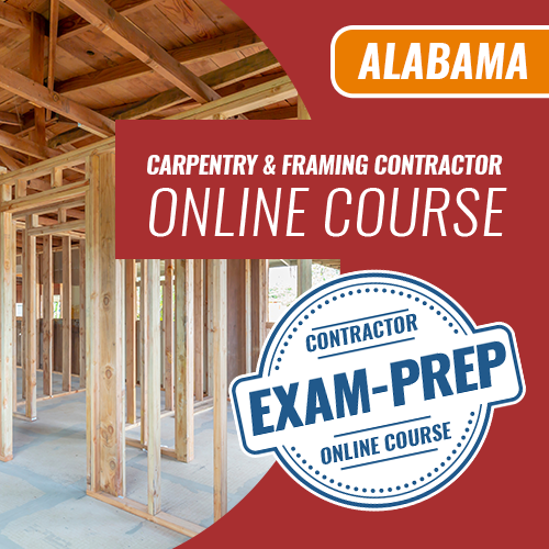 Examen de contratista de carpintería y marcos de Alabama: curso de preparación para el examen en línea