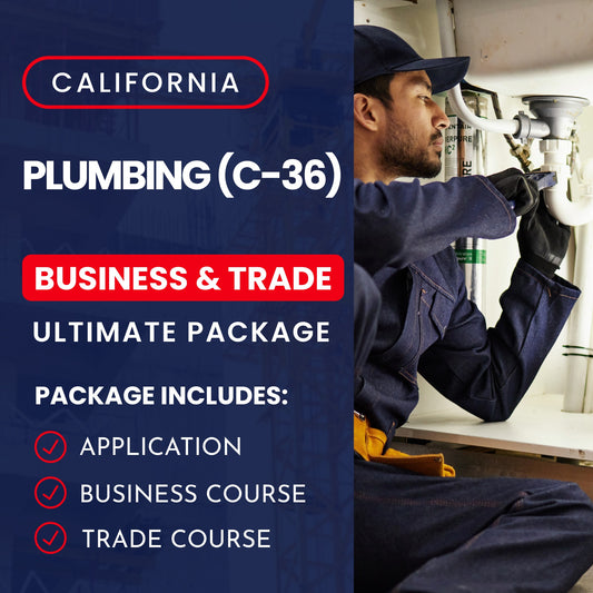 California Plumbing (C-36) Contractor Licensing Exam Prep Ultimate Business & Trade Courses & Application Package