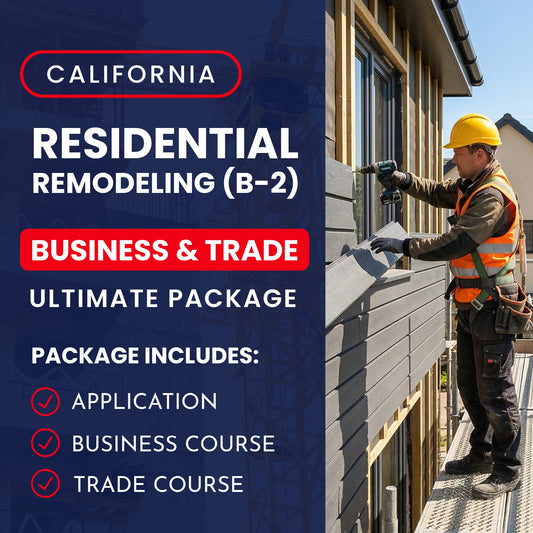 California Residential Remodeling (B-2) Contractor Licensing Exam Prep Ultimate Business & Trade Courses & Application Package