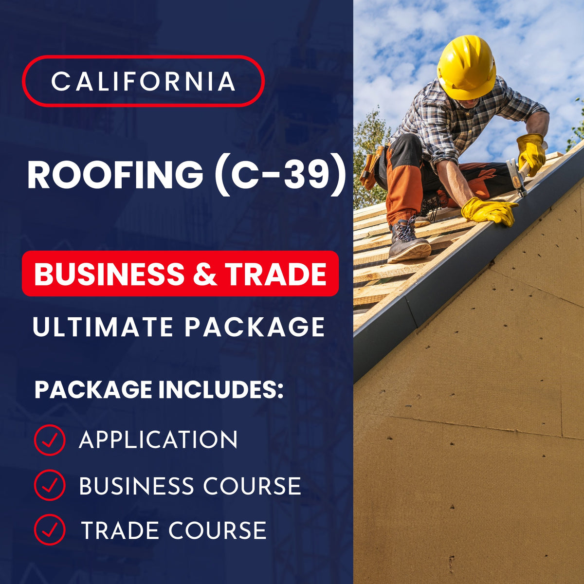 California Roofing (C-39) Contractor Licensing Exam Prep Ultimate Business & Trade Courses & Application Package