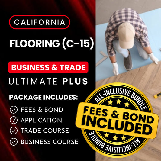 California Flooring And Floor Covering (C-15) Contractor Licensing Exam Prep Business & Trade Courses + Application + State Fees + 1st-Year Bond Package