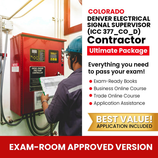 Colorado Denver Electrical Signal Supervisor (ICC 377_CO_D) Ultimate Books Exam Room Approved + Course + Application Package