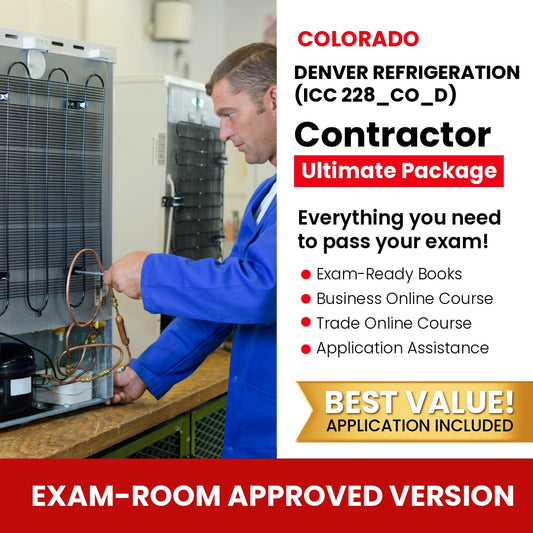 Colorado Denver Refrigeration Operator (ICC 228_CO_D) Ultimate Books Exam Room Approved + Course + Application Package