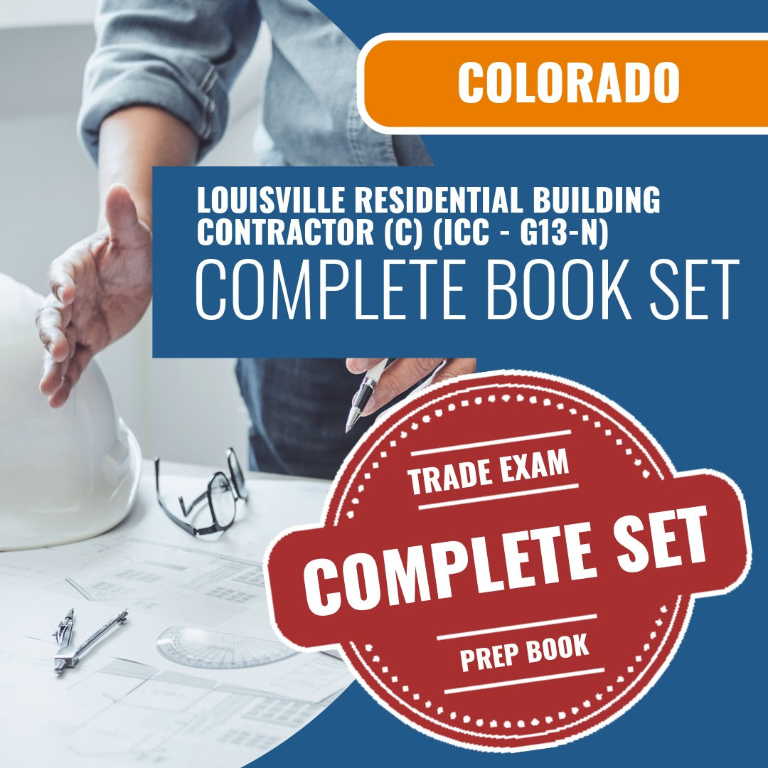 Louisville Colorado Residential Building Contractor (C) (ICC - G13-N) Exam Book Package