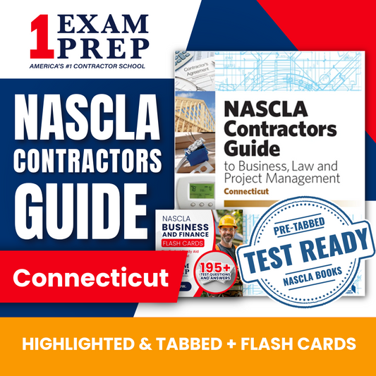 Connecticut NASCLA Highlighted & Tabbed Contractor's Guide to Business, Law and Project Management, 6th Edition + Flash Cards Bundle