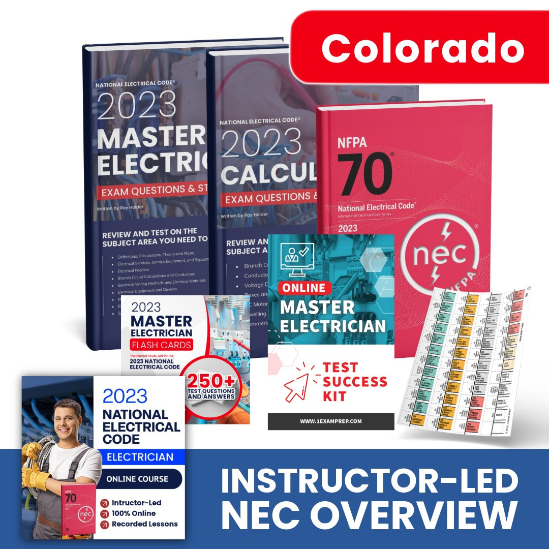 2023 Colorado Master Electrician Exam Prep Study Package Includes Instructor Led NEC Course (Based on the 2023 NEC)