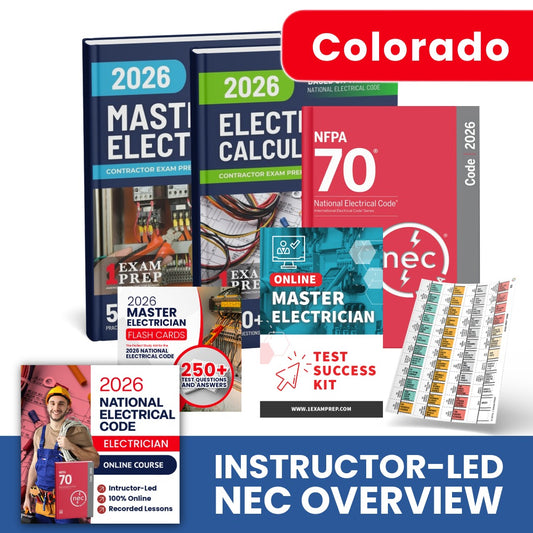 2026 Colorado Master Electrician Exam Prep Study Package Includes Instructor Led NEC Course (Based on the 2026 NEC)