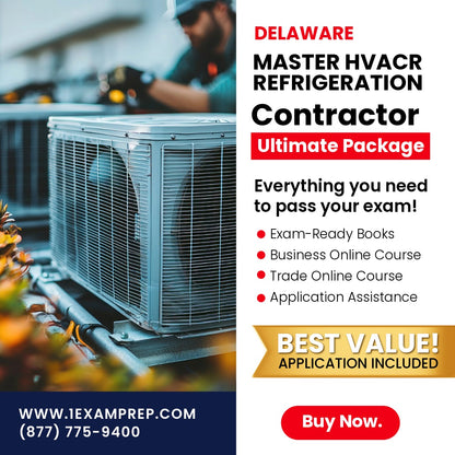 Delaware Master HVACR Restricted Refrigeration Contractor Ultimate Exam Prep Rental Package