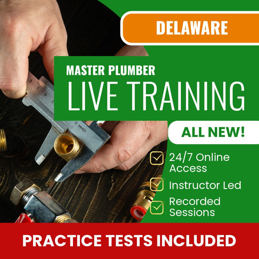 Delaware Master Plumber Exam Prep - Live Virtual + Self Study Training