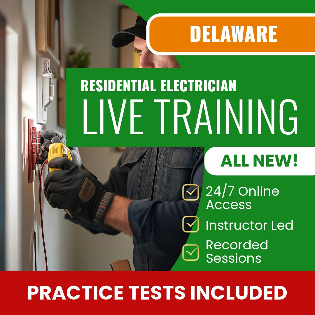 Delaware Residential Electrician Exam Prep - Live Virtual + Self Study Training