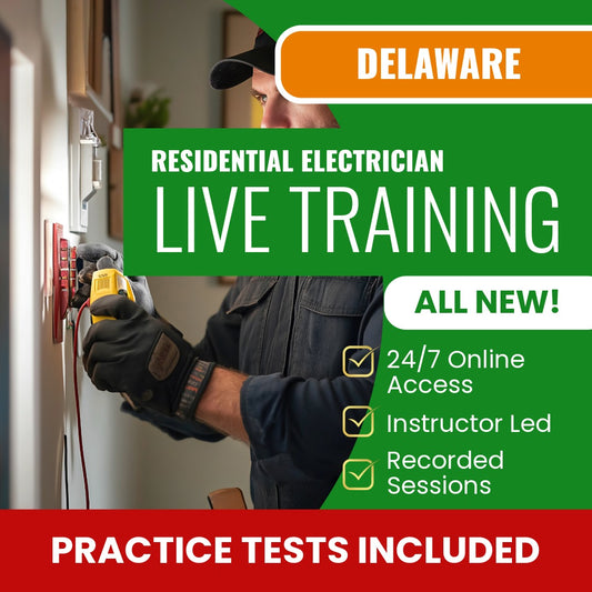 Delaware Residential Electrician Exam Prep - Live Virtual + Self Study Training