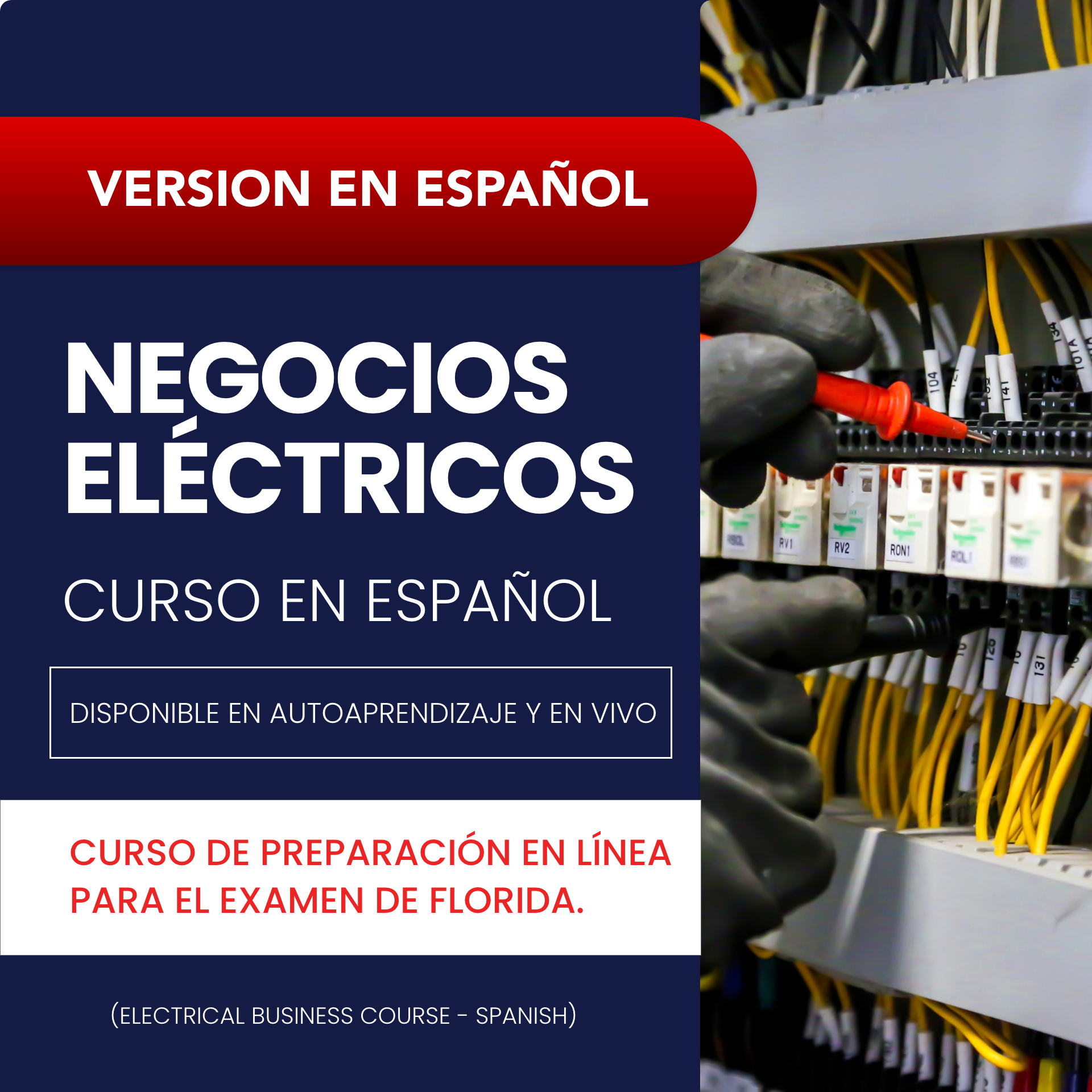Curso de preparación en línea para el examen de Negocios Eléctricos para el estado de Florida (Electrical Business Exam - Spanish)
