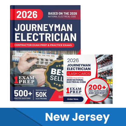 2026 New Jersey Journeyman Electrician Exam Prep and Study Guide + Flash Card Combo: 12 Practice Exams +2 Full Final Exams: Trusted by 50k Electricians