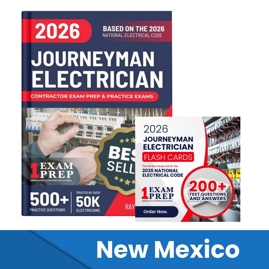 2026 New Mexico Journeyman Electrician Exam Prep and Study Guide + Flash Card Combo: 12 Practice Exams +2 Full Final Exams: Trusted by 50k Electricians