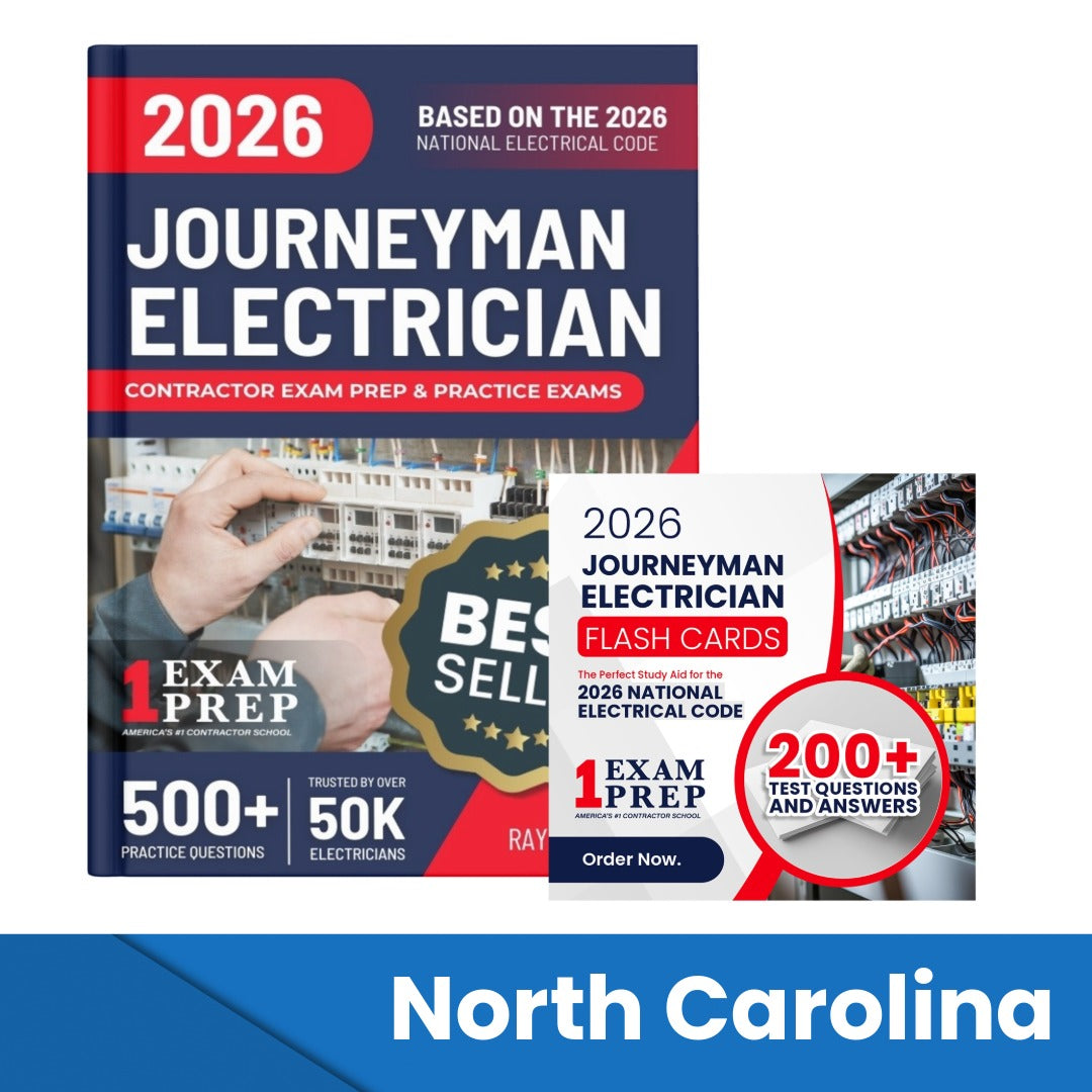 North Carolina Journeyman Electrician Contractor Exam Prep study guide and flash cards
