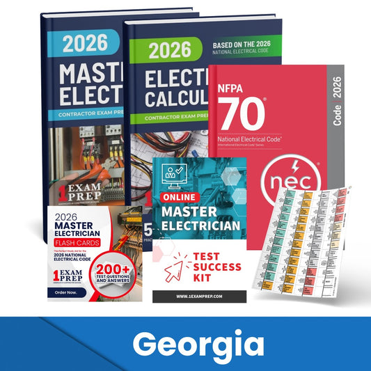 2026 Georgia Master Electrician Exam Prep Study Guides & Code Book Ultimate Combo (Based on the 2026 NEC)