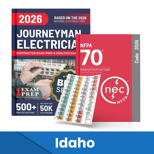 2026 Idaho Journeyman Electrician Study Guide & National Electrical Code Combo with Tabs (Based on the 2026 NEC)