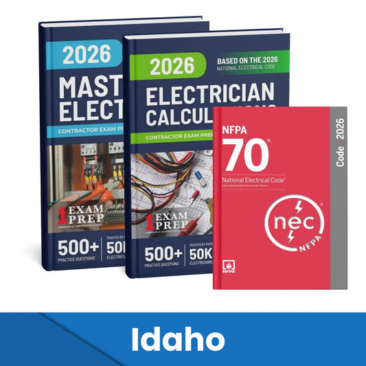 2026 Idaho Master Electrician + Electrician Calculations Study Guides & National Electrical Code Combo (Based on the 2026 NEC)