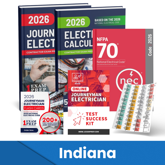 2026 Indiana Journeyman Electrician Exam Prep Study Guides & Code Book Ultimate Combo (Based on the 2026 NEC)