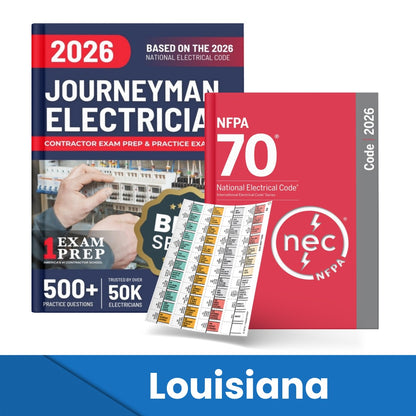 2026 Louisiana Journeyman Electrician Study Guide & National Electrical Code Combo with Tabs (Based on the 2026 NEC)