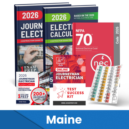 2026 Maine Journeyman Electrician Exam Prep Study Guides & Code Book Ultimate Combo (Based on the 2026 NEC)