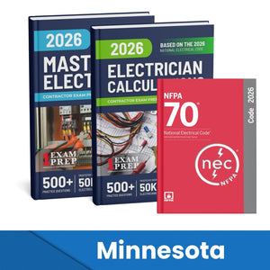 2026 Minnesota Master Electrician + Electrician Calculations Study Guides & National Electrical Code Combo (Based on the 2026 NEC)