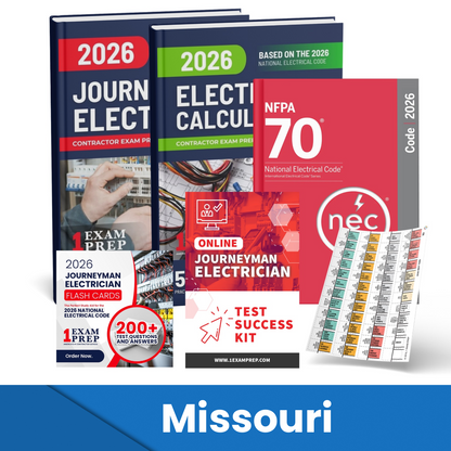 2026 Missouri Journeyman Electrician Exam Prep Study Guides & Code Book Ultimate Combo (Based on the 2026 NEC)