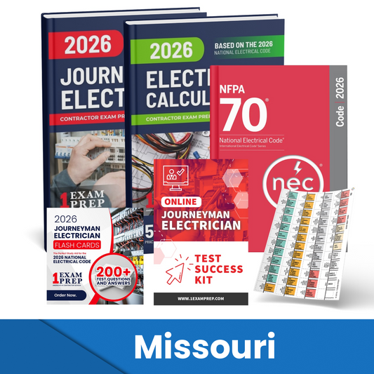 2026 Missouri Journeyman Electrician Exam Prep Study Guides & Code Book Ultimate Combo (Based on the 2026 NEC)