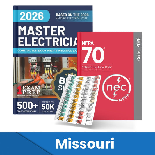 2026 Missouri Master Electrician Study Guide & National Electrical Code Combo with Tabs (Based on the 2026 NEC)