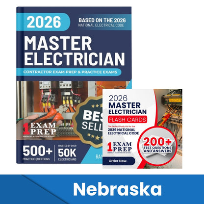 2026 Nebraska Master Electrician Exam Prep and Study Guide + Flash Card Combo: 12 Practice Exams +2 Full Final Exams: Trusted by 50k Electricians