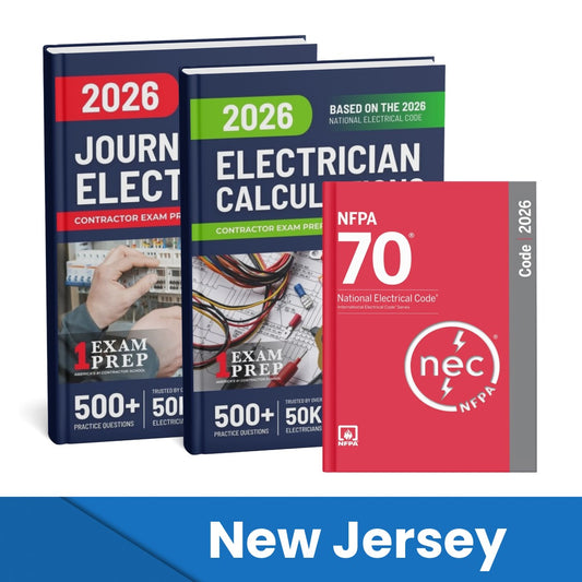 2026 New Jersey Journeyman Electrician + Electrician Calculations Study Guides & National Electrical Code Combo (Based on the 2026 NEC)