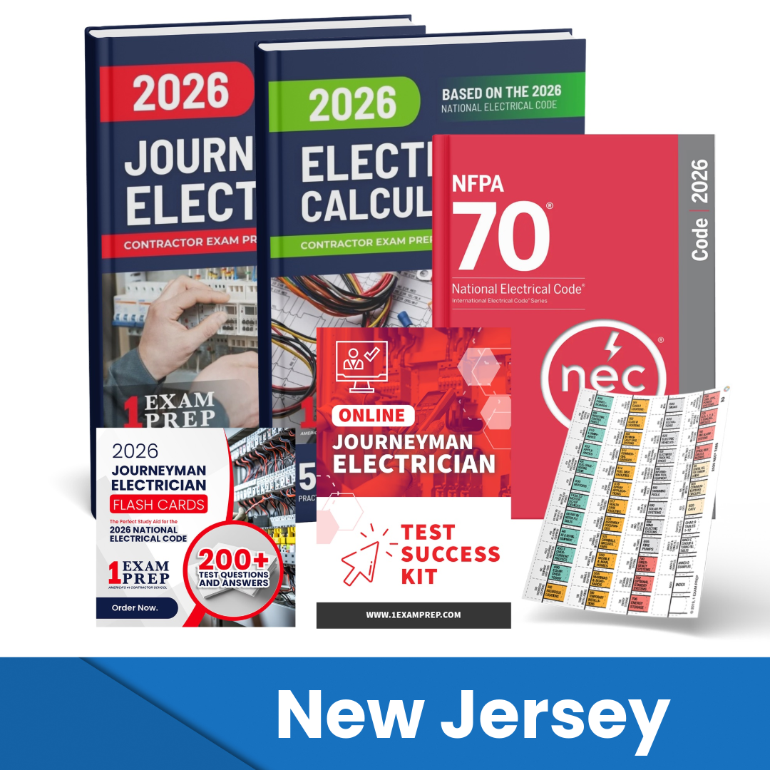 2026 New Jersey Journeyman Electrician Exam Prep Study Guides & Code Book Ultimate Combo (Based on the 2026 NEC)