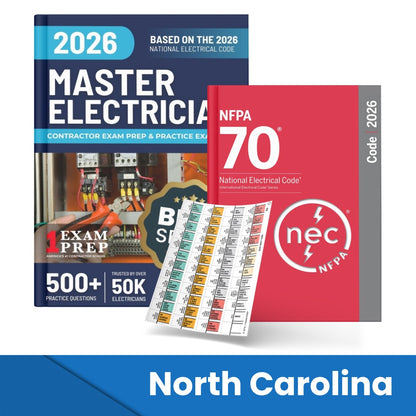 2026 North Carolina Master Electrician Study Guide & National Electrical Code Combo with Tabs (Based on the 2026 NEC)