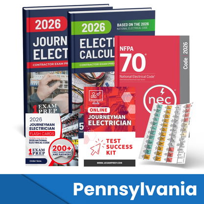 2026 Pennsylvania Journeyman Electrician Exam Prep Study Guides & Code Book Ultimate Combo (Based on the 2026 NEC)