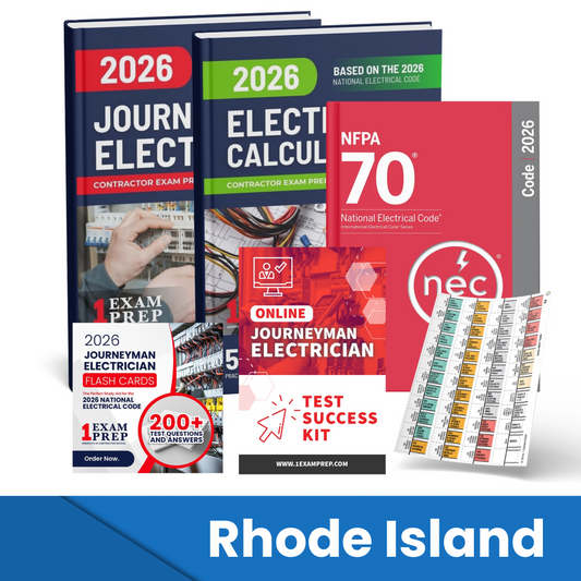 2026 Rhode Island Journeyman Electrician Exam Prep Study Guides & Code Book Ultimate Combo (Based on the 2026 NEC)