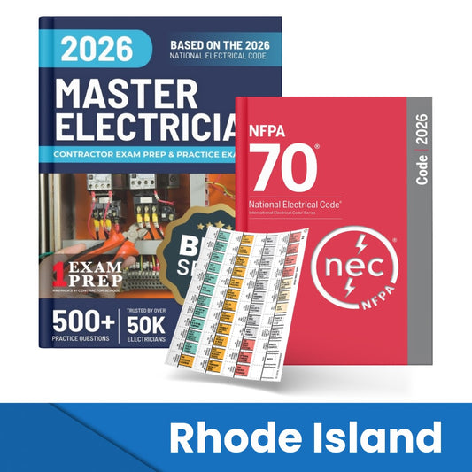 2026 Rhode Island Master Electrician Study Guide & National Electrical Code Combo with Tabs (Based on the 2026 NEC)