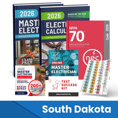 2026 South Dakota Master Electrician Exam Prep Study Guides & Code Book Ultimate Combo (Based on the 2026 NEC)