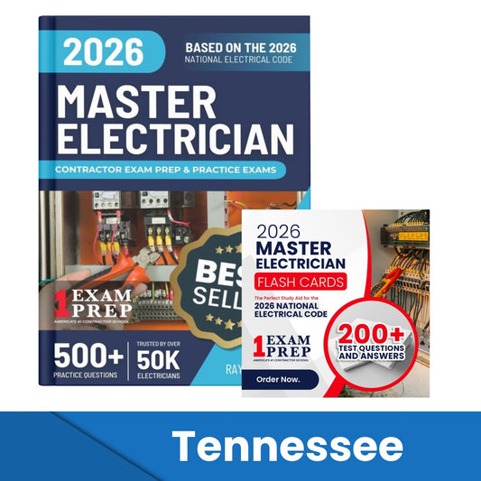 2026 Tennessee Master Electrician Exam Prep and Study Guide + Flash Card Combo: 12 Practice Exams +2 Full Final Exams: Trusted by 50k Electricians