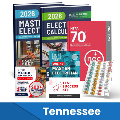 2026 Tennessee Master Electrician Exam Prep Study Guides & Code Book Ultimate Combo (Based on the 2026 NEC)