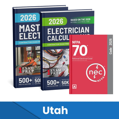 2026 Utah Master Electrician + Electrician Calculations Study Guides & National Electrical Code Combo (Based on the 2026 NEC)