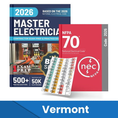 2026 Vermont Master Electrician Study Guide & National Electrical Code Combo with Tabs (Based on the 2026 NEC)