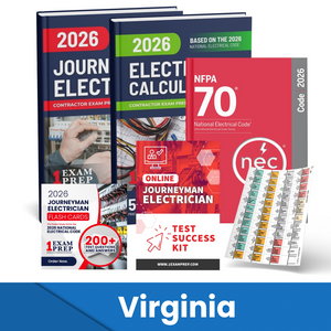 2026 Virginia Journeyman Electrician Exam Prep Study Guides & Code Book Ultimate Combo (Based on the 2026 NEC)