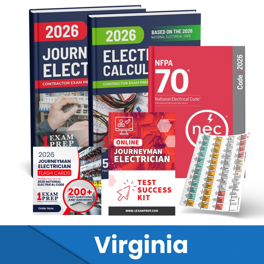 2026 Virginia Journeyman Electrician Exam Prep Study Guides & Code Book Ultimate Combo (Based on the 2026 NEC)