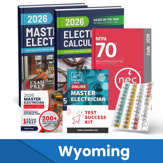 2026 Wyoming Master Electrician Exam Prep Study Guides & Code Book Ultimate Combo (Based on the 2026 NEC)