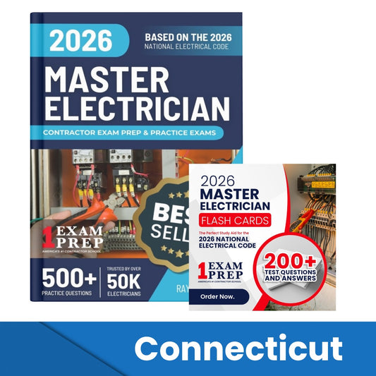 2026 Connecticut Master Electrician Exam Prep and Study Guide + Flash Card Combo: 12 Practice Exams +2 Full Final Exams: Trusted by 50k Electricians
